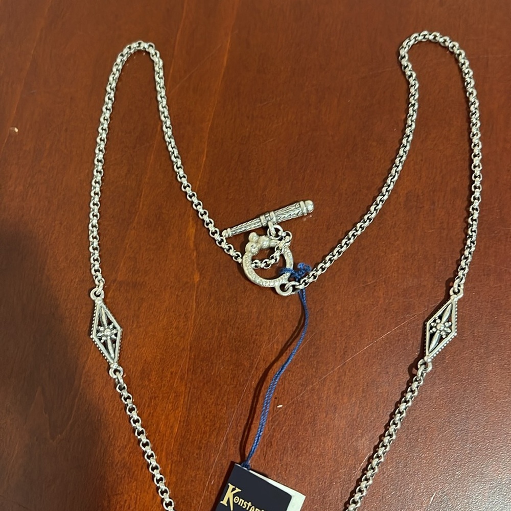 *Price Firm* Konstantino Sterling Silver Triple Cross / Sword Necklace 20” Chain - Picture 4 of 12